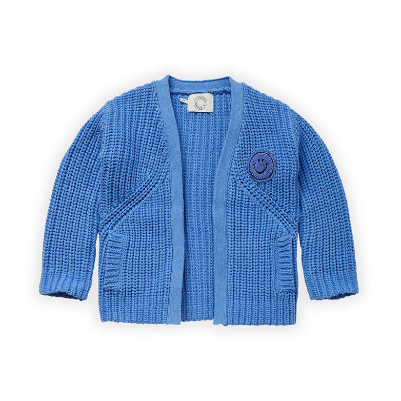 Sproet and Sprout Molecule Blue Smiley Cardigan