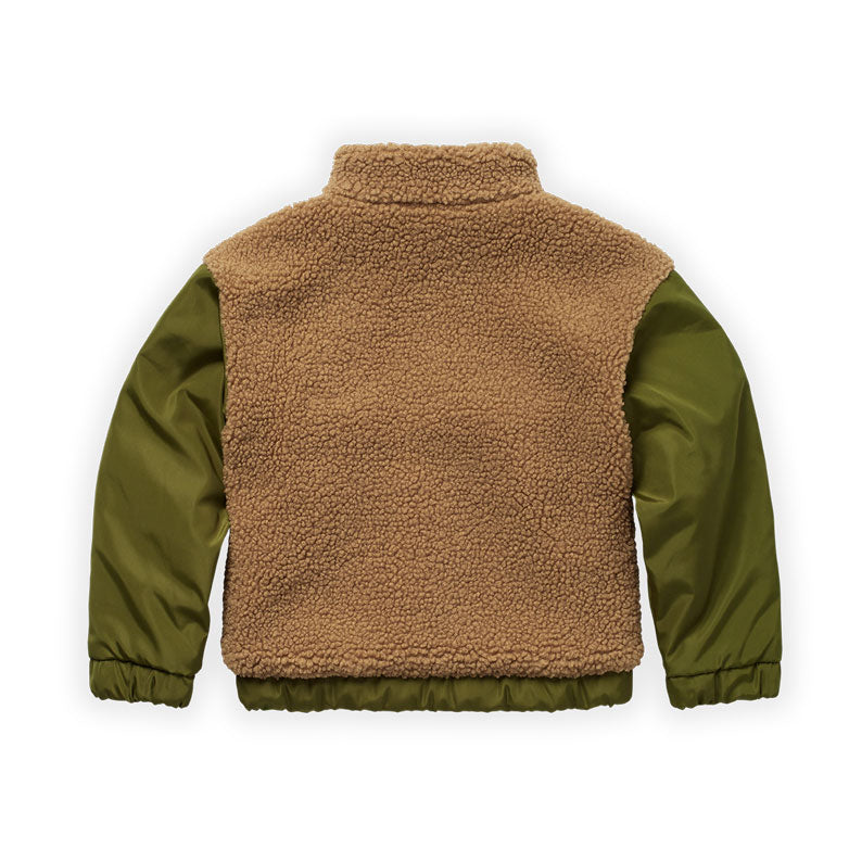 Sproet and Sprout Khaki Color Block Sherpa Jacket