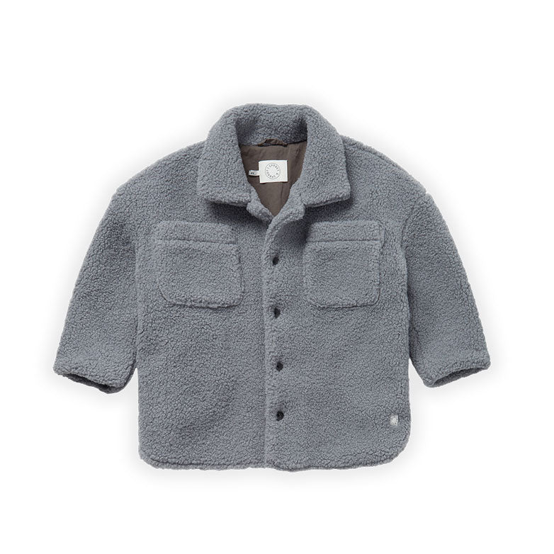 Sproet and Sprout Storm Grey Teddy Shirt Jacket