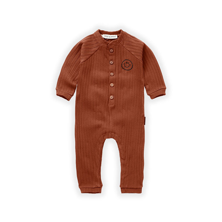 Sproet and Sprout Hazelnut Smiley Rib Onesie