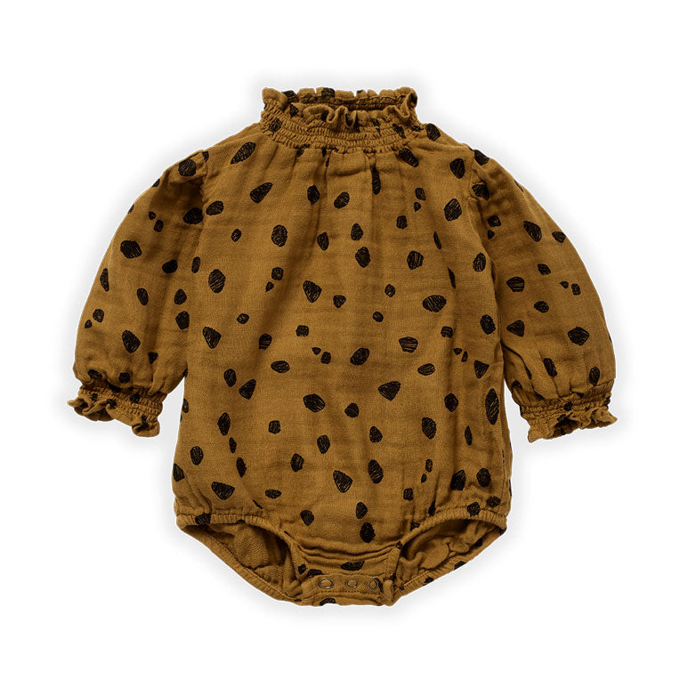 Sproet and Sprout Toffee Animal Print Collar Romper