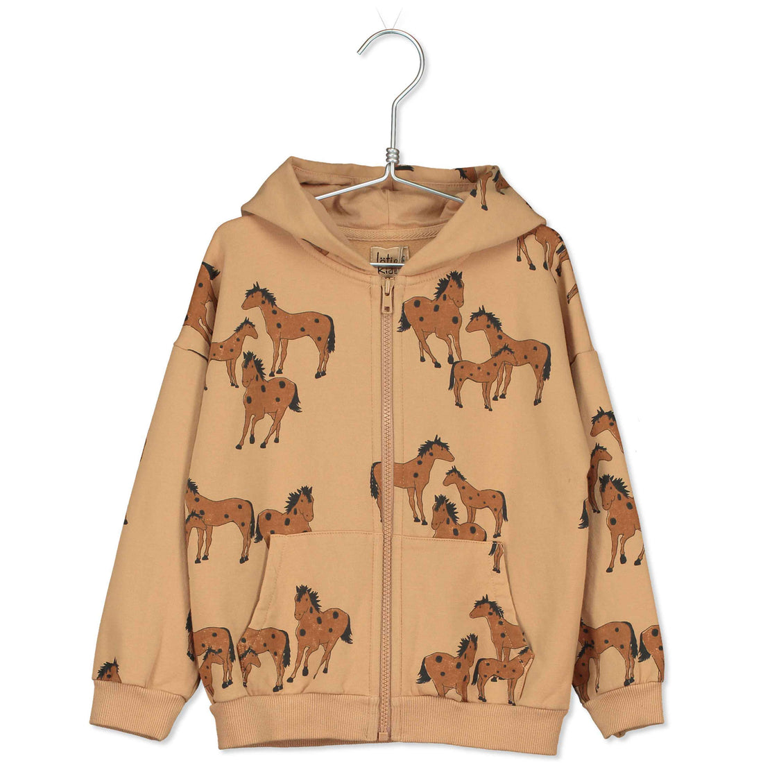 LotieKids Camel  Horses Hooded Jacket