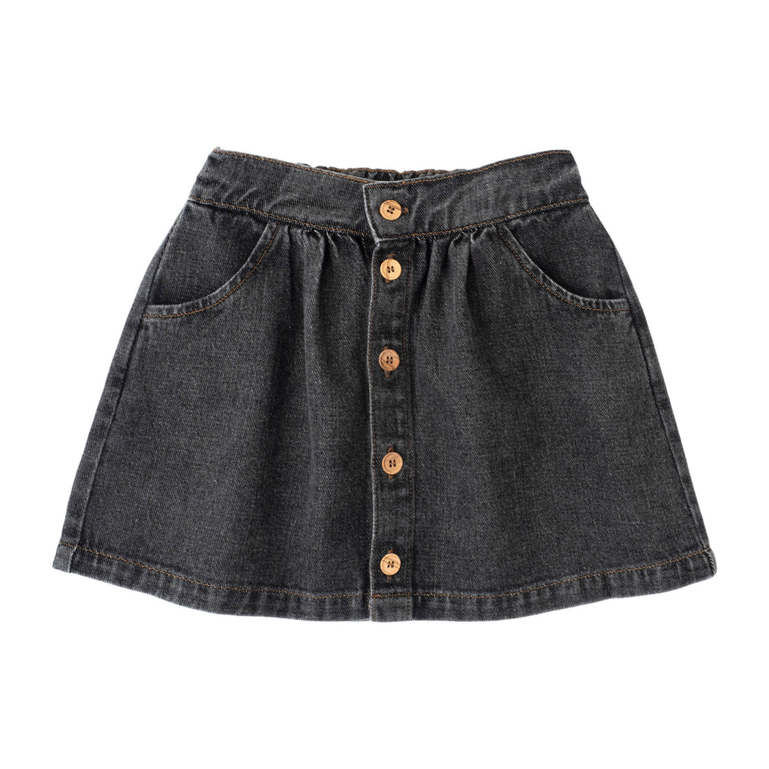 Tocoto Vintage Mini Denim Black Skirt