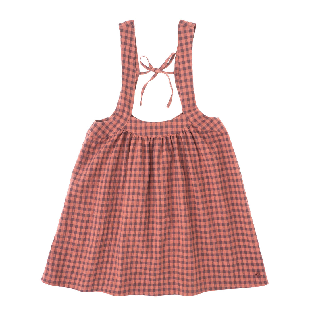 Tocoto Vintage Pink Plaid Vichy Skirt With Straps