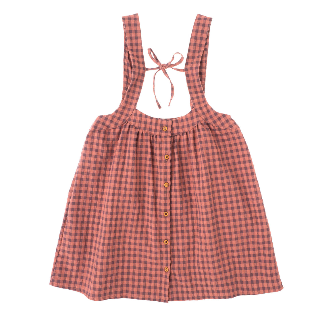 Tocoto Vintage Pink Plaid Vichy Skirt With Straps