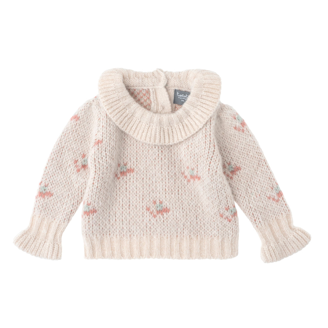 Tocoto Vintage Flowers Jersey Knit Baby Sweater