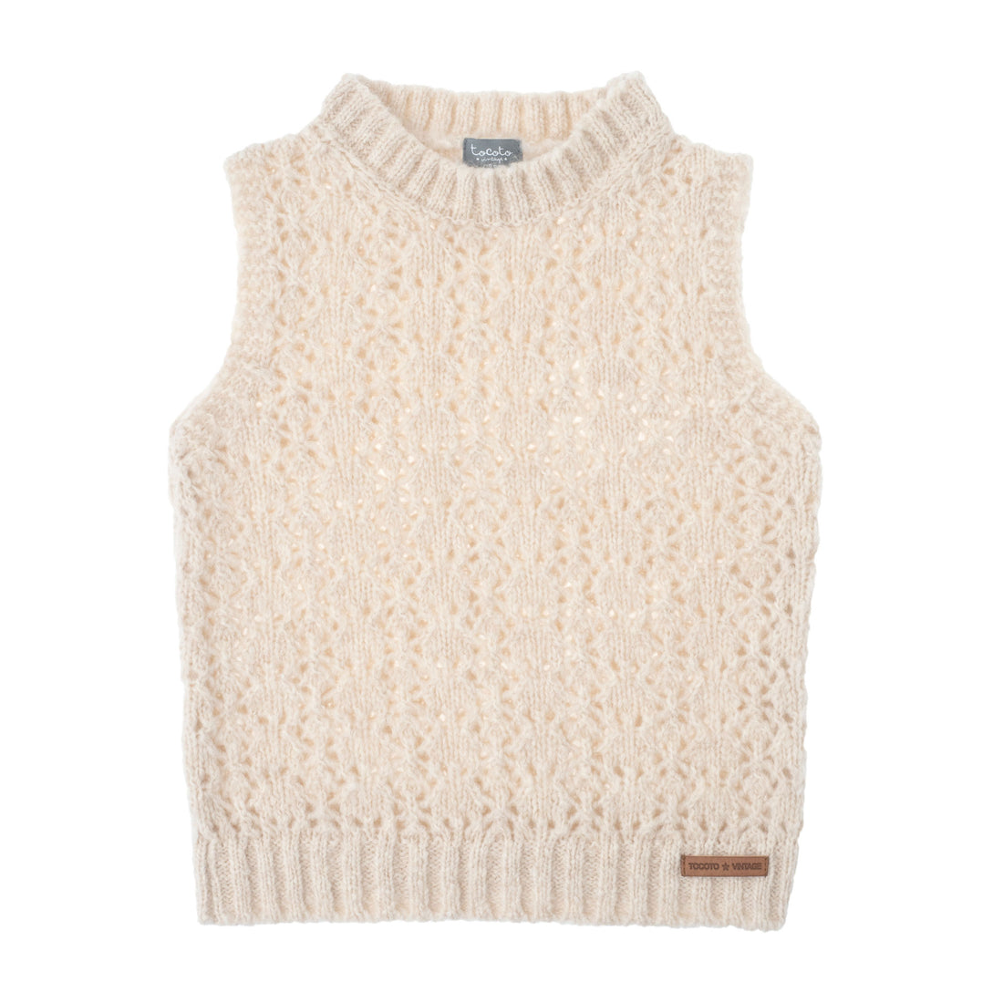 Tocoto Vintage Girl Openwork Knit Vest
