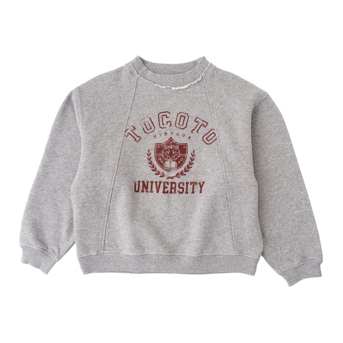 Tocoto Vintage Grey Varsity Sweatshirt