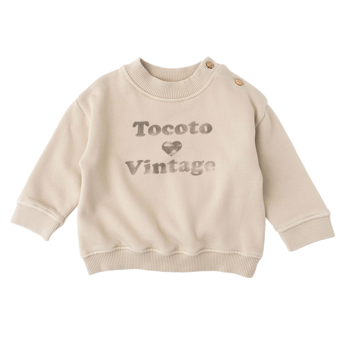 Tocoto Vintage Cream Logo Baby Sweatshirt