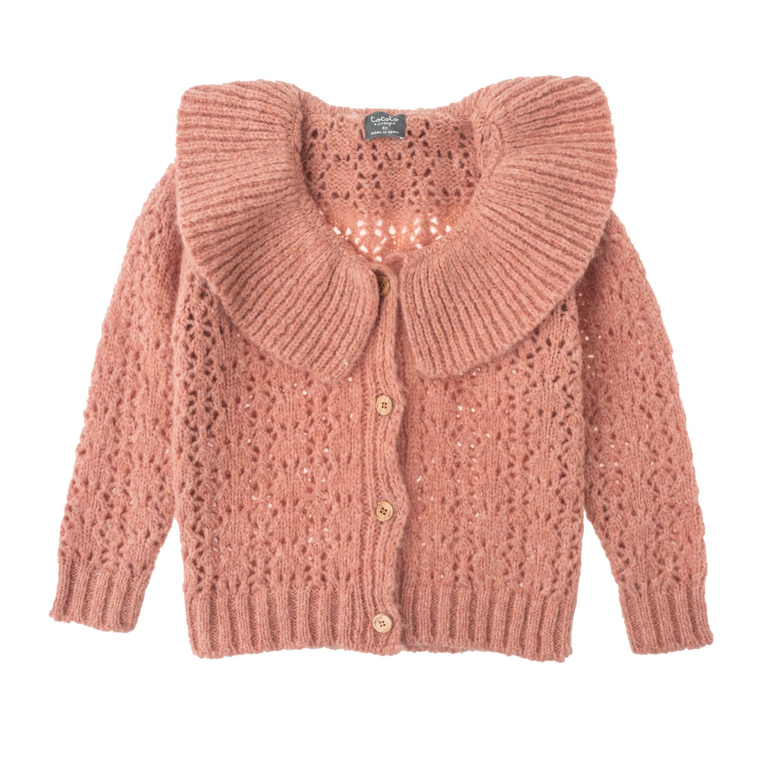 Tocoto Vintage Pink Knit Openwork Cardigan