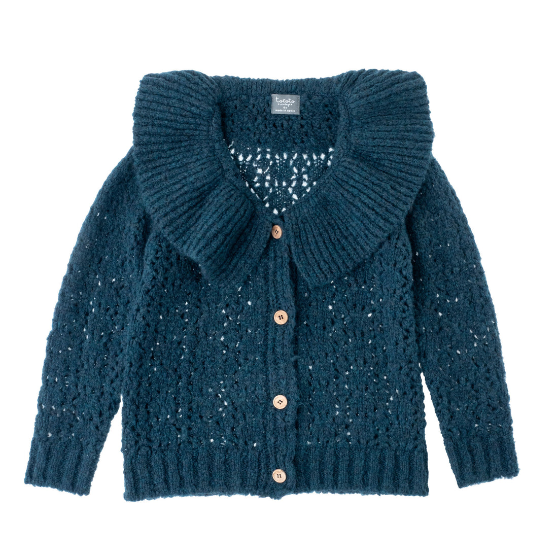 Tocoto Vintage Green Knit Openwork Cardigan