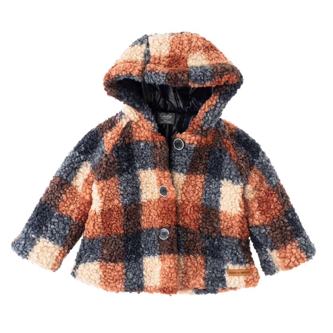 Tocoto Vintage Checkered Padded Baby Coat