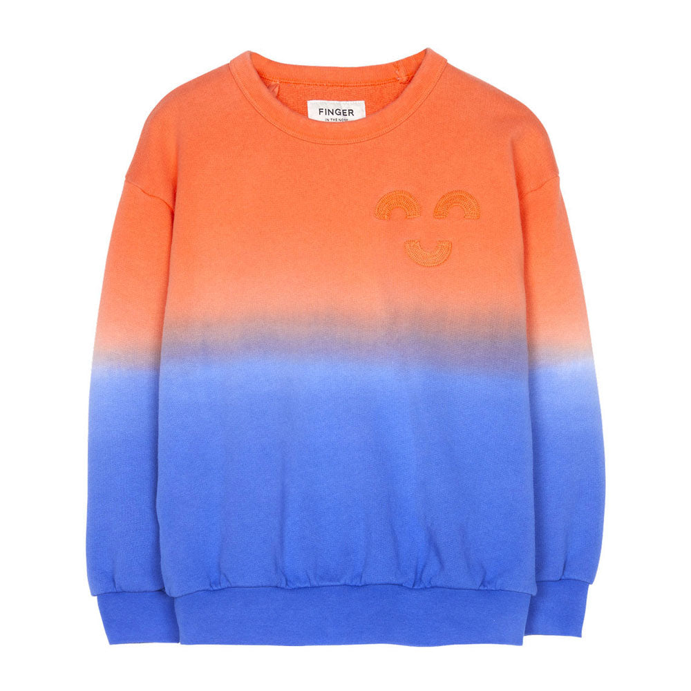 Finger in the Nose Wave Pop Orange Dip Dye Crew Neck Sweatshirt