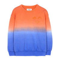 Finger in the Nose Wave Pop Orange Dip Dye Crew Neck Sweatshirt
