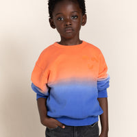 Finger in the Nose Wave Pop Orange Dip Dye Crew Neck Sweatshirt
