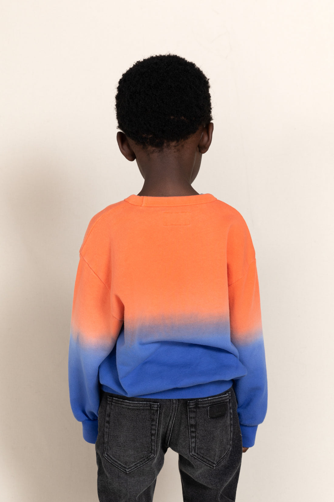 Finger in the Nose Wave Pop Orange Dip Dye Crew Neck Sweatshirt