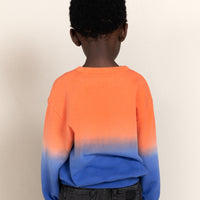 Finger in the Nose Wave Pop Orange Dip Dye Crew Neck Sweatshirt