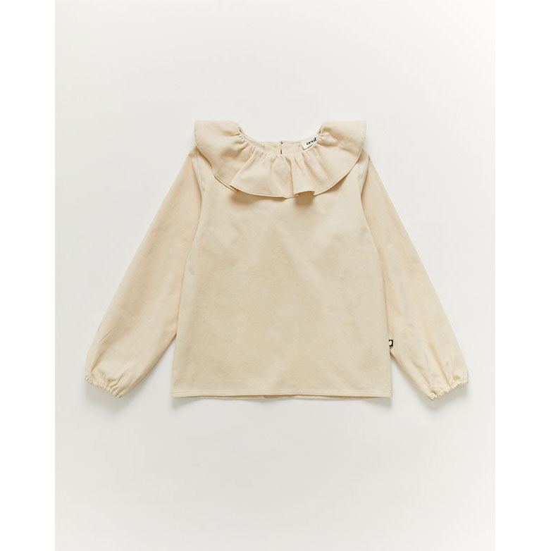 Oeuf Ruffle Collar Blouse-Bright Beige