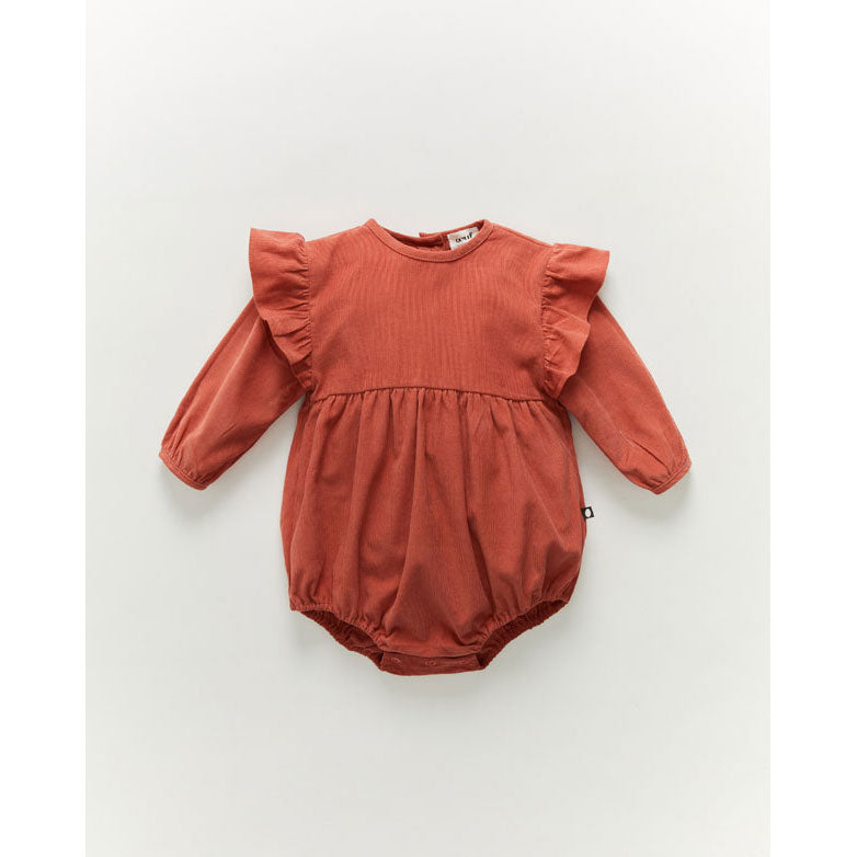 Oeuf Ruffle Sleeve Romper-Rose