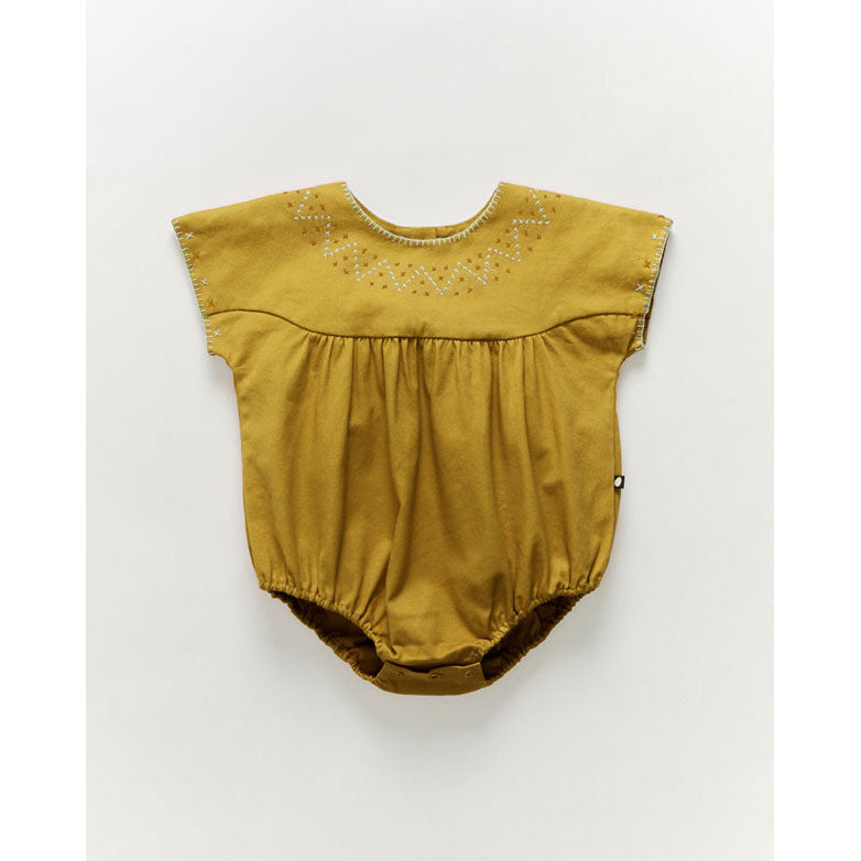 Oeuf Cross Stitch Romper-Artichoke