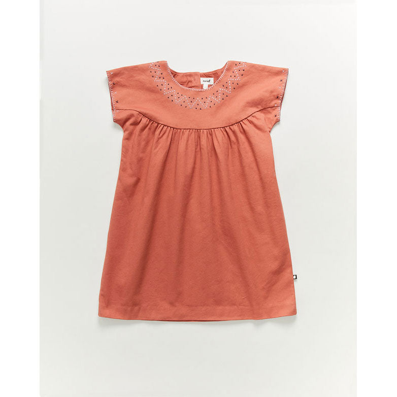 Oeuf Cross Stitch Dress-Rose