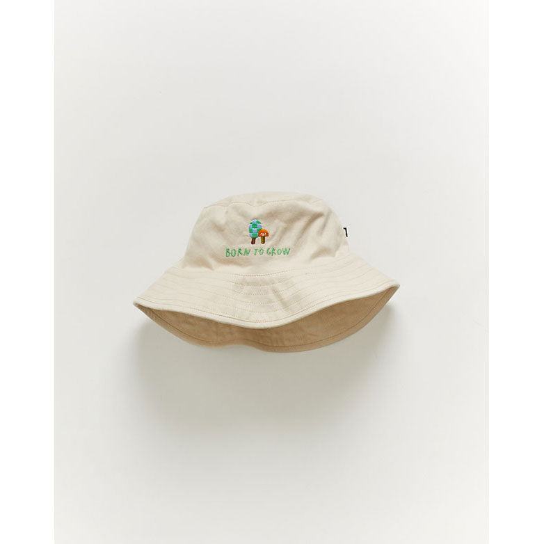 Oeuf Bucket Hat-Born To Grow/Bright Beige