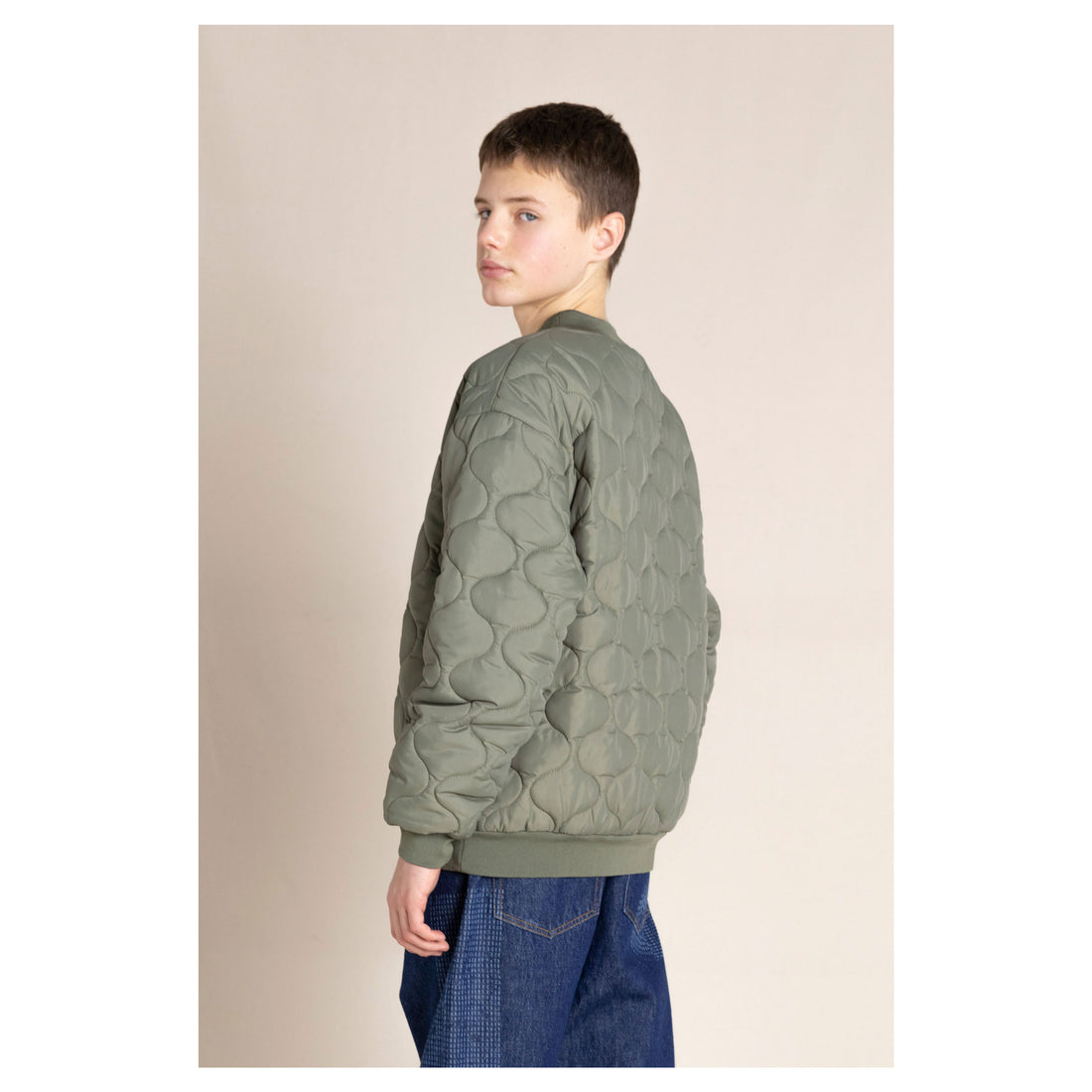 Finger in the Nose Weekly Khaki Quilted Sweater