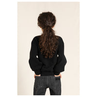 Finger in the Nose Wind Black Macaroni Loose Sweater
