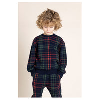 Finger in the Nose Wind Khaki Checkers Loose Sweater