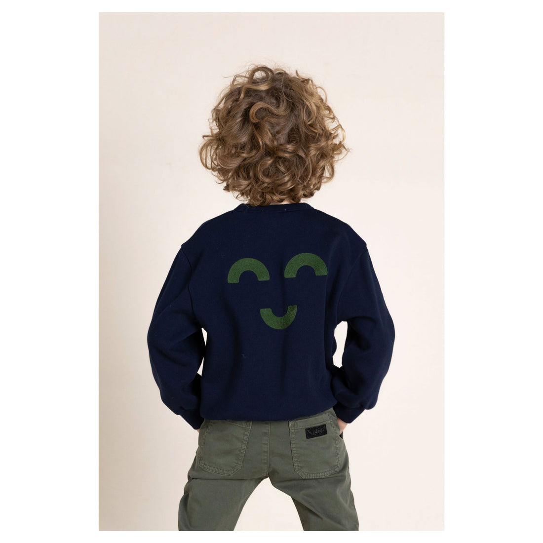 Finger in the Nose Wind Navy F-Macaroni Loose Sweater