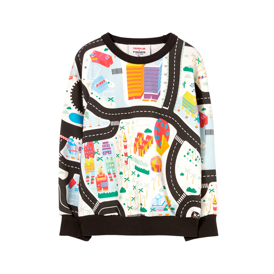 Finger in the Nose White Racetrack Loose Sweater