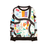 Finger in the Nose White Racetrack Loose Sweater