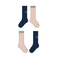 WYNKEN Horizon Tall Socks - Soft Pink/Navy