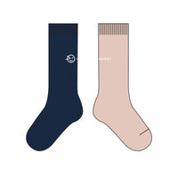 WYNKEN Horizon Tall Socks - Soft Pink/Navy