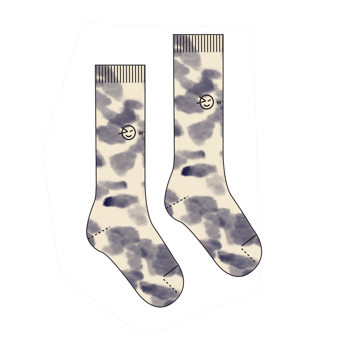 WYNKEN Cumulo Sock - Milk/Navy