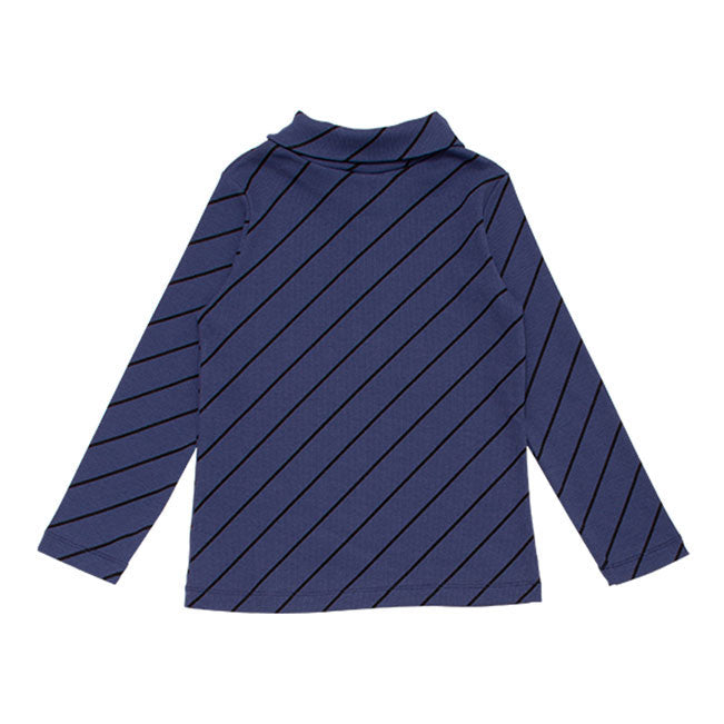WYNKEN Luna Roll Neck - Blue Diagonalonal Stripe