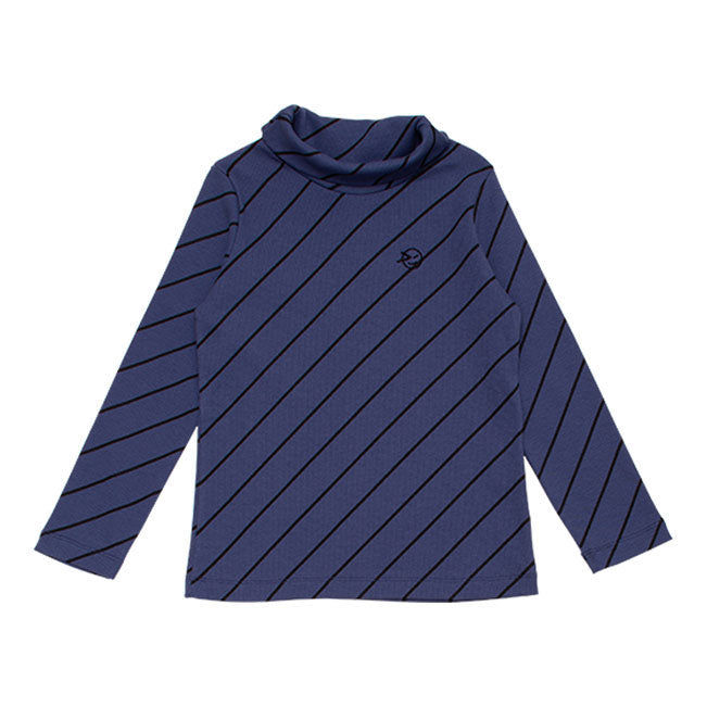 WYNKEN Luna Roll Neck - Blue Diagonalonal Stripe