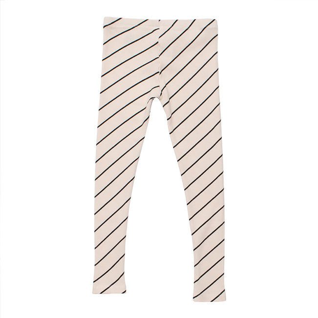 WYNKEN Luna Leggingss - Milk Diagonal Stripe