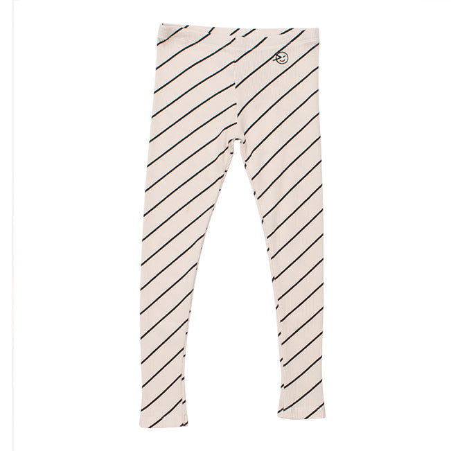 WYNKEN Luna Leggingss - Milk Diagonal Stripe