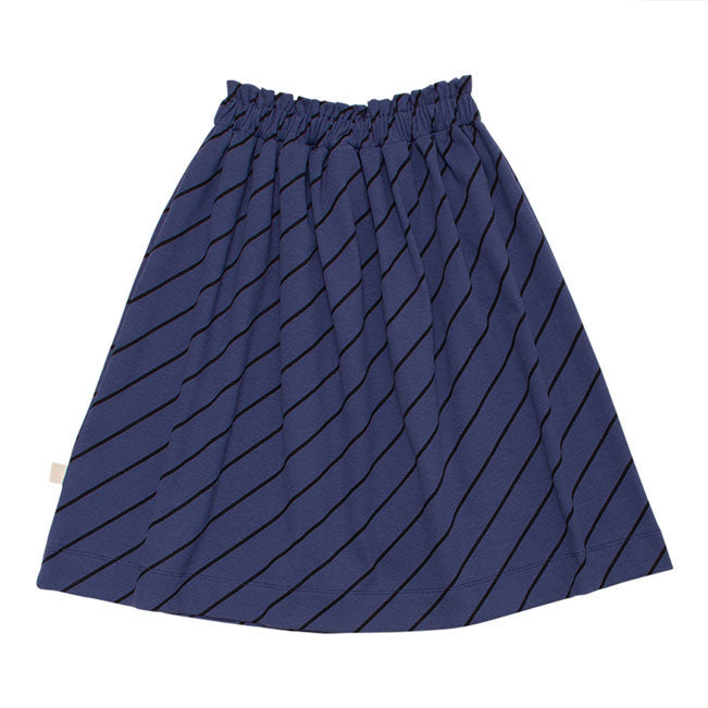 WYNKEN Luna Skirt - Blue Diagonalonal Stripe
