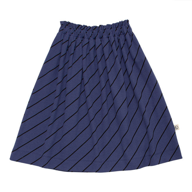 WYNKEN Luna Skirt - Blue Diagonalonal Stripe