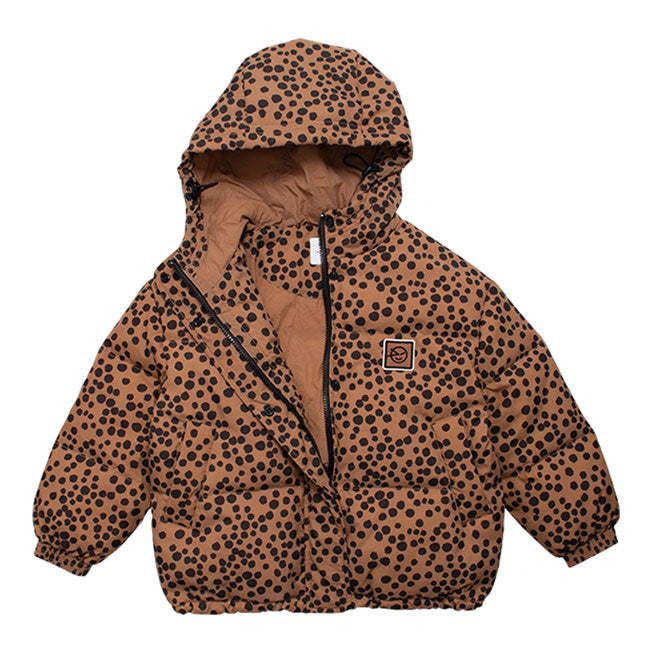 WYNKEN Animalux Short Down Coat - Tan/Black