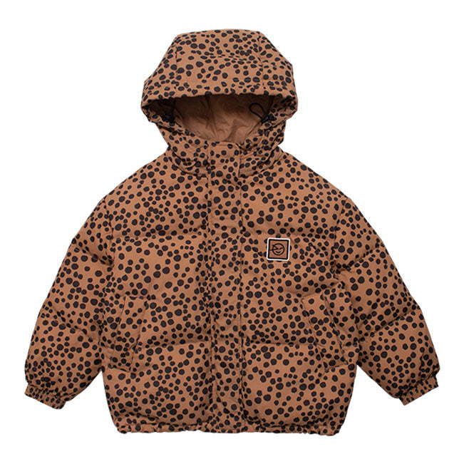 WYNKEN Animalux Short Down Coat - Tan/Black