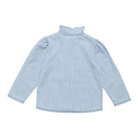 WYNKEN Frill Blouse - Pale Blue