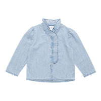 WYNKEN Frill Blouse - Pale Blue