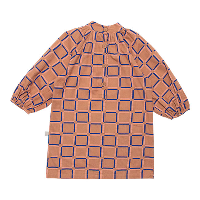 WYNKEN Button Back Plein Air Dress - Clay Pink Check