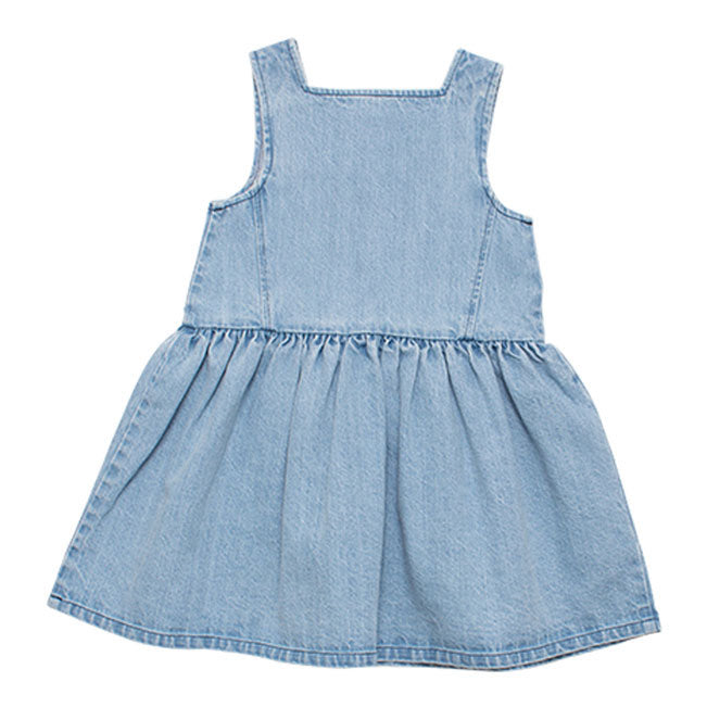 WYNKEN Maria Pinafore - Pale Bleached Denim