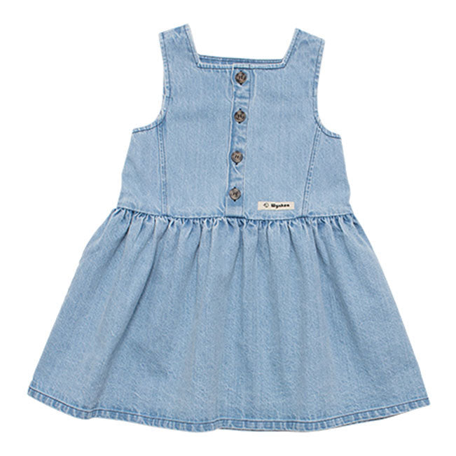 WYNKEN Maria Pinafore - Pale Bleached Denim