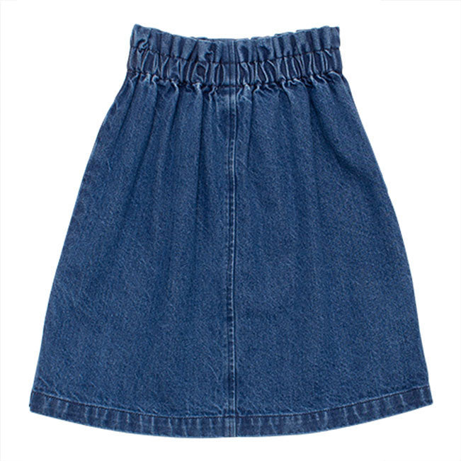 WYNKEN Long Line Snap Skirt - Indigo Mid