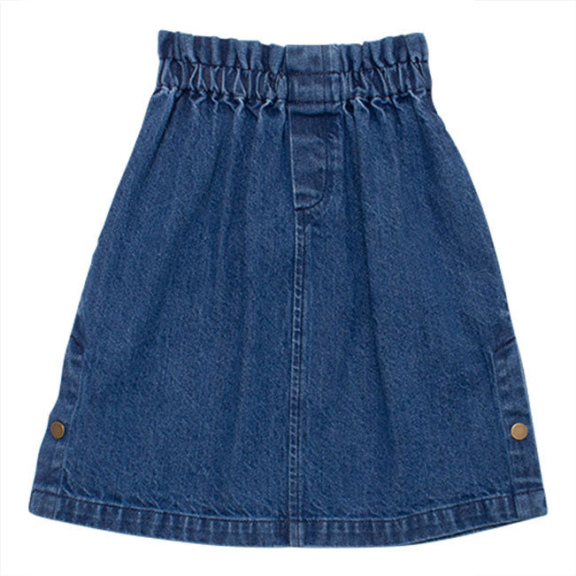 WYNKEN Long Line Snap Skirt - Indigo Mid